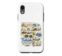 Custodia per iPhone XR Nebraska, NE, USA, Mappe, Icone