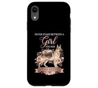 Custodia per iPhone XR Never Stand Between A Girl and Her German Shepherd Floral
