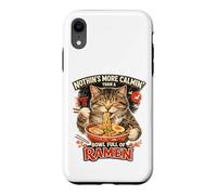 Custodia per iPhone XR Niente è più rilassante di una ciotola piena di ramen Funny Cat