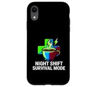 Custodia per iPhone XR Night Shift Survival Mode Nurse Medical Coffee