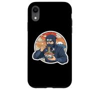 Custodia per iPhone XR Ninja Eating Ramen Noodles Lover Traditional Japanese Art