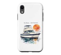 Custodia per iPhone XR No Plans Just Sunsets Acquerello Cabin Cruiser Barca Regalo