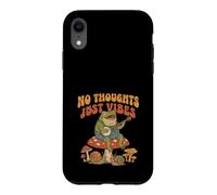 Custodia per iPhone XR No Thoughts Just Vibes Frog Mindfulness Meditation Mushroom