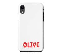 Custodia per iPhone XR Nome gatto Olive Gifts All I Need Is Coffee Cat Named Olive