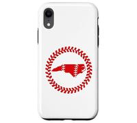 Custodia per iPhone XR North Carolina Baseball Stitch Circle Emblema Carolinian Ball