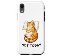 Custodia per iPhone XR Not Today Lazy Sleeping Orange Cat Meme Funny Morning Mood
