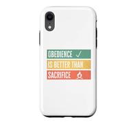 Custodia per iPhone XR Obedience is better than sacrifice Relationship VS Religion