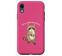 Custodia per iPhone XR Off to Commit Mom Foolery Funny Raccoon Frog, monopattino da caffè