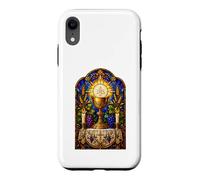 Custodia per iPhone XR Opera d'arte a mosaico gotico cattolico calice ed eucaristia
