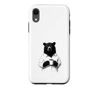 Custodia per iPhone XR Orso Burbero con Caffè Disegno Animale per Chi Ama il Caffè