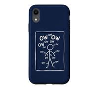 Custodia per iPhone XR Ow Ow Ow Stick Man Figura Divertente Dolore Cronico Umorismo Meme 8