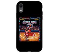 Custodia per iPhone XR Pallacanestro Livello Up Retro Pixel Art Videogioco Gamer