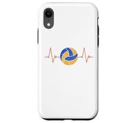 Custodia per iPhone XR Pallavolo Battito cardiaco - Palla ECG Pulse Distressed Design