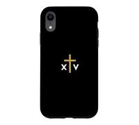 Custodia per iPhone XR Papa Leone XIV numero romano con Croce sottile Gesù