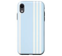 Custodia per iPhone XR Pastel Blue Vertical Striped Pattern Cool Lines