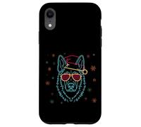 Custodia per iPhone XR Pastore Tedesco Viso Inverno Carattere Grafica Rosa Otturatore