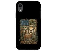 Custodia per iPhone XR Patriotic Hunting Camo Flag Whitetail Buck Deer Hunter