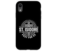 Custodia per iPhone XR Patrono cattolico Sant'Isidoro Prega per noi Croce