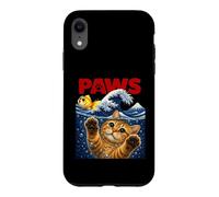 Custodia per iPhone XR PAWS Catzilla Cat vs Goldfish Funny Ocean Parodia