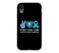 Custodia per iPhone XR Peace Love Cure Consapevolezza del mutismo selettivo, colore: verde acqua, speranza