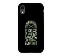 Custodia per iPhone XR Peace Love E Clarinetto Bohemian Rainbow