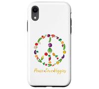 Custodia per iPhone XR Peace Love Veggies - Vegano, Vegetariano, Animali, No alla Guerra