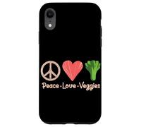 Custodia per iPhone XR Peace Love Verdure