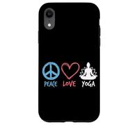 Custodia per iPhone XR Peace Love Yoga Meditazione Zen Retro Lotus