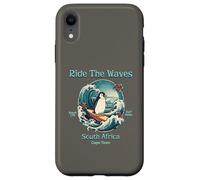 Custodia per iPhone XR Penguin Surfing Waves Sud Africa Cape Cod Surfs Up Fun