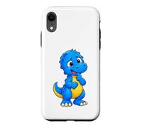 Custodia per iPhone XR Pensa il simpatico dinosauro T-Rex blu