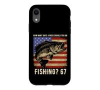 Custodia per iPhone XR Pesca Boy American USA Flag Bass Fish 67