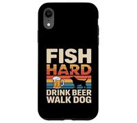Custodia per iPhone XR Pesce Hard Drink Birra Passeggiata Cane Pesca Divertente