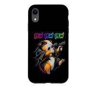 Custodia per iPhone XR Pew Pew Pew Divertente cavia Laser Blaster Cavy Animal Humor