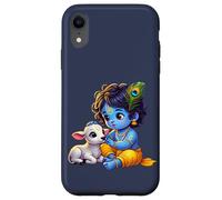 Custodia per iPhone XR Piccolo Krishna Gopal con vitello adorabile arte spirituale indù
