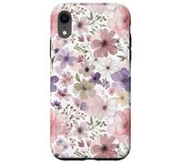 Custodia per iPhone XR Pink Purple Flower Watercolour Floral Wildflower Cute