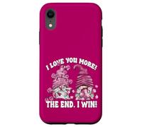 Custodia per iPhone XR Pink Valentines Gnome Couple I Love You More The End I Win