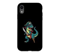 Custodia per iPhone XR Pirate Dinosaur T Rex - Costume pirata Buccaneer Jolly Roger