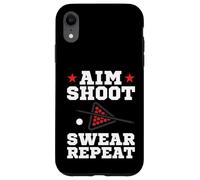 Custodia per iPhone XR Pool Playing Aim Shoot Swear Repeat Pool Playing Billiards