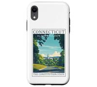 Custodia per iPhone XR Poster di viaggio con coordinate GPS di Hartford Connecticut