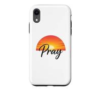 Custodia per iPhone XR Pray Sunset Inspirational Religious Christian Faith