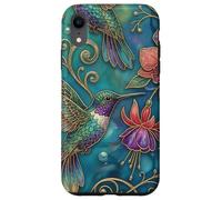 Custodia per iPhone XR Pretty Hummingbird Bird Floral Ornate Art