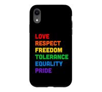 Custodia per iPhone XR Pride Love Equality Rainbow LGBTQ Parole colorate
