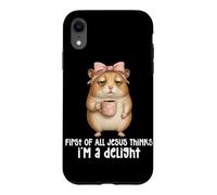 Custodia per iPhone XR Prima di tutto Jesus Thinks I'm A Delight Hamster Coffee Meme