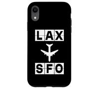 Custodia per iPhone XR Progettazione del codice di viaggio del percorso dell'aereo LAX SFO