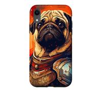 Custodia per iPhone XR Pug Knight Warrior personaggio divertente Pixel Art