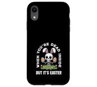 Custodia per iPhone XR Quando sei morto dentro ma è Easter Skeleton Bunny
