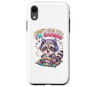 Custodia per iPhone XR Raccoon Gaming Can't Hear You I'm Gaming Common Raccoon