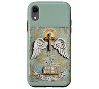Custodia per iPhone XR Radicato nell'amore di Dio Cristo Cross Wings Bibbia