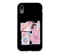 Custodia per iPhone XR Ragazza anime, Comic Core in stile manga, Vento divino, Kanji Shodo