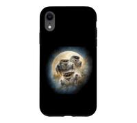 Custodia per iPhone XR Ragni saltatori Gold Moon Kawaii Chibi Ragni aerografo